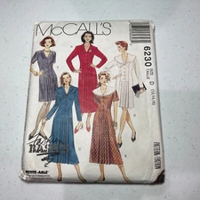 Vintage McCall's Pattern 6230 Misses Dress in Two Lengths
