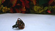 Large Wire Wrap Statement Ring, Bronze and Copper Colored Wire, Size 8, NEW