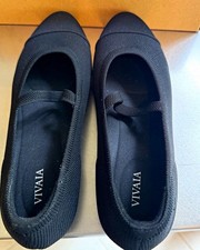 VIVAIA Tamia  Black Knit Mary Jane Flats Strap Round Toe Women’s US 7.5 EU 38.5