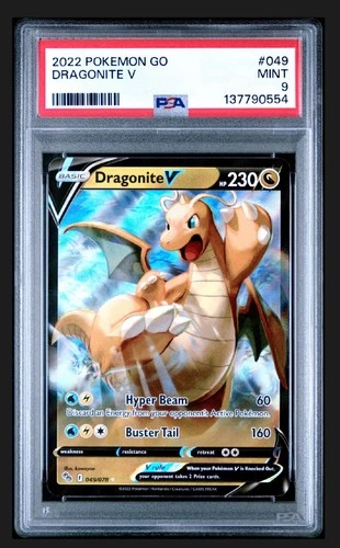 2022 POKEMON GO #049 DRAGONITE V PSA 9