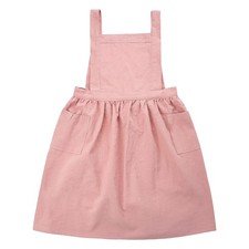 Surblue Kids Retro Cotton Linen Pinafore Apron for Girls Boys 6-10