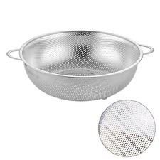 Colador de acero inoxidable para uso en cocina con mango cómodo para lavar frutas