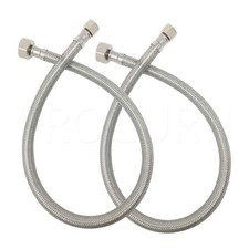  2-Pack 24-Inch 2Ft X 3/8" Comp X 1/2" FIP Faucet Hose Connector, Braided St