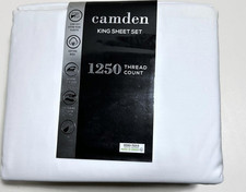 Camden 1250 TC Deep Fit White Wrinkle Resistant Cotton Blend King Sheet Set New