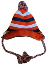 Denver Broncos Youth NFL Beanie Ear Flaps Pom Stripe Winter Hat Cap Team Apparel