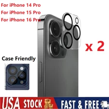 2x Camera Lens Protector For iPhone 14 15 16 Pro 9H Tempered Glass Camera Cover