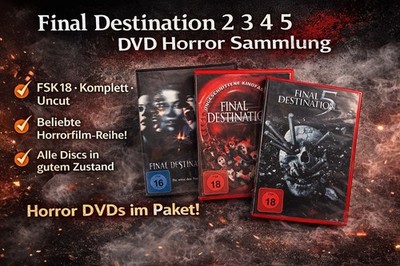 Final Destination DVD Sammlung 2 3 4 5 Horror Filme FSK 18 Paket