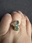 Vintage Tested Silver Fiery Nature Opal Ring -UK Size L