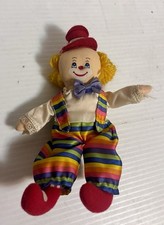 Vintage Russ Berrie Clown "Charlie" Striped Suit 5 Plush Doll Rare Fast Shipping