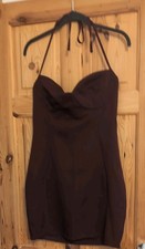Size 12 Pretty Little Thing Plum Constructed  Bodycon Dress with halterneck