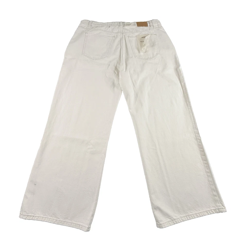 Pantalones de mezclilla anchos relajados de algodón para hombre 38 blancos súper holgados globo lavado claro Foto 2 de 4