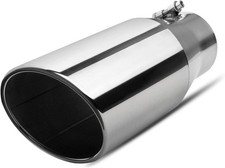 3.5 inch Inlet Exhaust Tip, 5" Outlet 12" Overall Length Stainless Steel