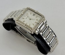 Bulova 96R143 Silver Tone Date 16 Diamonds Stainless Women's Watch NEW BATTERY