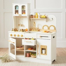 Wooden Play Kitchen for Kids with Extra Storage  Play Kitchen Accessories
