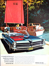 Pontiac Bonneville Convertible Original 1965 Vintage Print Ad Wall Art