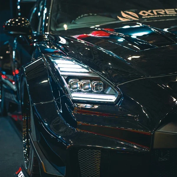 Faros Lámparas Proyector LED Nova Negro Para Nissan GT-R GTR R35 2009-2024 Foto 2 de 4