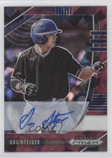 2020 Panini Prizm Draft Picks Burgundy Cracked Ice 12/12 Gus Steiger Auto sd0