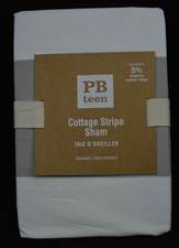 Pottery Barn PB Teen Cottage Stripe Sham Standard Grey White 61