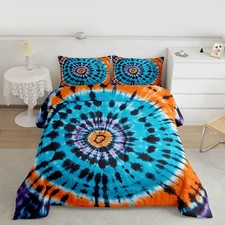 Tie Dye Comforter Set Queen Size for Kids Girls Teens Boho Trippy Comforter W...