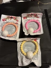 Ryan and Rose Cutie Teether Rattle white for Baby New Lot 3