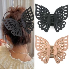 Butterfly Hair Claws for Women: Large Matte Hollow Barrettes for Thick Hair -...