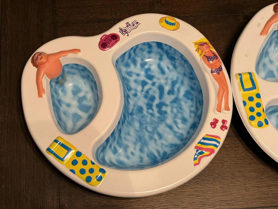 Ullman Chip 'n' Dip Bowl Set of 2 Swimming Pool Novelty Serving Trays 81147 - Image 2 of 4