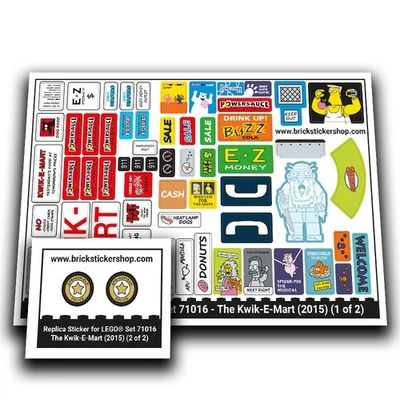 BRICKSTICKERSHOP Replacement Sticker for Set 71016 - The Kwik-E-Mart
