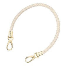 50cm Short Leather PU Braided Purse Replacement Handle Beige Gold