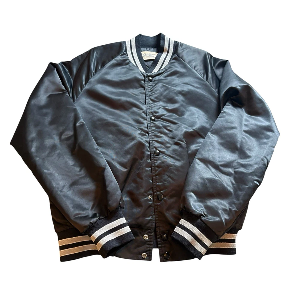 Vintage 1990s San Antonio Spurs Chalk Line Satin Bomber Jacket Men’s Medium - Image 2 of 4