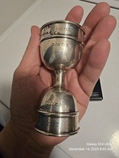 Prohibition Era Ornate Charles Thomas Co. Sterling Silver Double Cocktail Jigger
