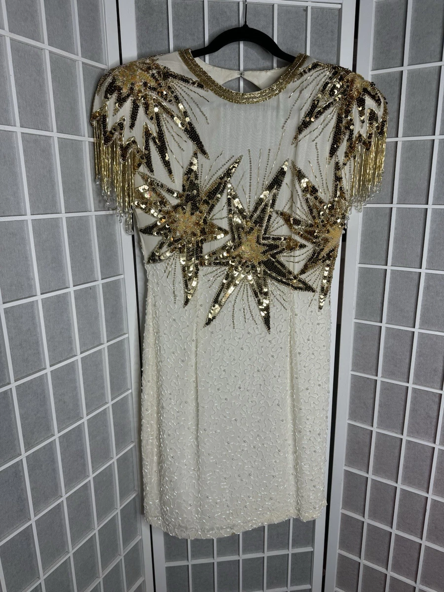 knee length dresses for ladies Niteline Vintage Beaded Dress 8 – elleandava
