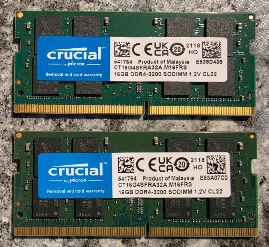 Las mejores ofertas en Crucial SO-DIMM 16 GB de memoria de la
