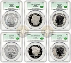 2025 (MS/PR/RP70) Six 6-Coin Set $1 Morgan & Peace Silver Dollar FD CAC CACG