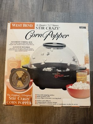 West Bend Stir Crazy 6 Qt Popcorn Popper Model 82306 New in Open Box