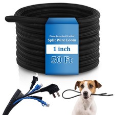50ft Split Wire Loom Tubing Flame Retardant Braided Cable Sleeve