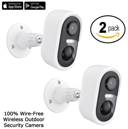 2 Pack Outdoor Wireless Security Pet Camera WiFi Home - WIRE-FREE - EASY INSTALL - Picture 10 of 15