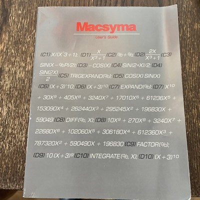 Macsyma (User's Guide) 1992 versions 309 and later