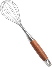 Stainless Steel Whisk with Wooden Handle Balloon Wire Whisk for Baking Cooking