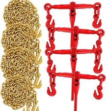  4 Packs 3/8 in-1/2 in G70 Chain Binders Set, 3/8 in ×10 ft Chains