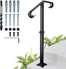 Single Post Wrought Iron Handrail Stair Railing Handrails for Outdoor Porch Rail