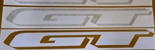 GT MTB Mountain Bike sticker set.  In WHITE and GOLD Self Adhesive Vinyl