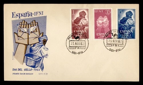 DR WHO 1962 SPANISH IFNI FDC SAMP DAY COMBO M76601