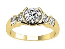 1.15 Ct VS F Round Lab Grown Diamond Solitaire Engagement Ring 14K Solid Gold