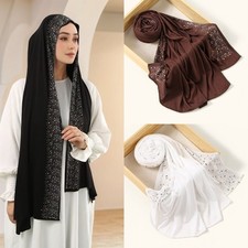Muslim Women Hijabs Shawl Fashion Diamond Malaysia Head Wraps Long Scarf Bonnet