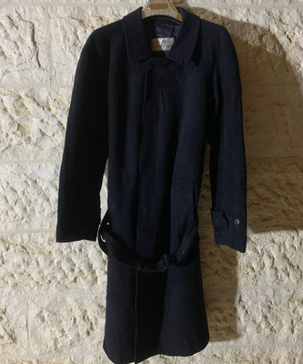 Vintage Darebridge wool cashmere blend navy belted raglan over coat 46R XL
