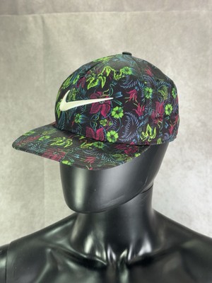 Nike Rasta Floral Print Snapback Hat Cap One Size Black Red Green