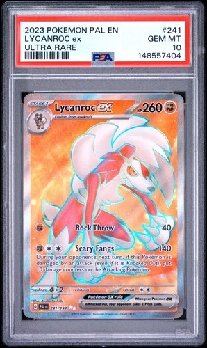 2023 POKEMON PAL EN-PALDEA EVOLVED ULTRA RARE #241 LYCANROC EX PSA 10