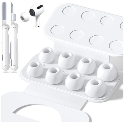 4 Pairs Replacement Ear Tips for Airpods Pro 1/2 with Hole for Noise Reductio...