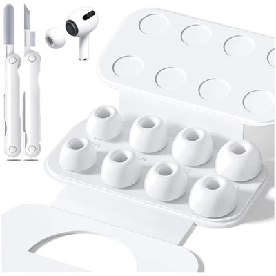 4 Pairs Replacement Ear Tips for Airpods Pro 1/2 with Hole for Noise Reductio...