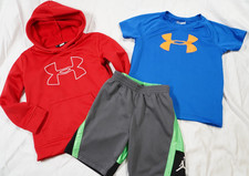 Little Boys Clothing Lot 3 UNDER ARMOUR  NIKE Shorts, Hoodie  Shirt Sz 6